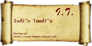 Iván Tamás névjegykártya