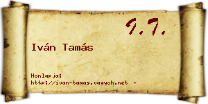 Iván Tamás névjegykártya