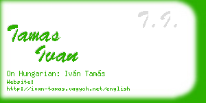 tamas ivan business card